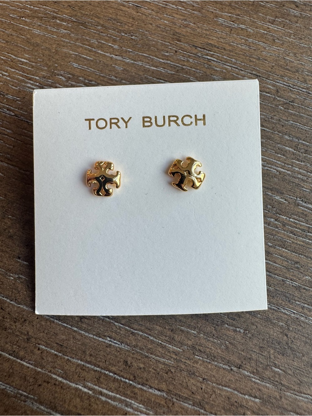 Tory Burch Gold Logo Stud Earrings